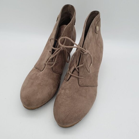 Dr. Scholl's Conquer Lace Up Wedge Bootie Taupe 9.5 M - Picture 3 of 11